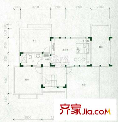 滇池衛(wèi)城藍域晴天 3室 戶型圖