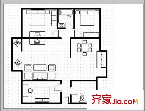 金安小區(qū) 3室 戶型圖