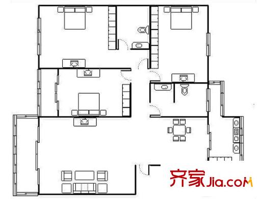 金星園丁小區(qū)戶型圖x1 
