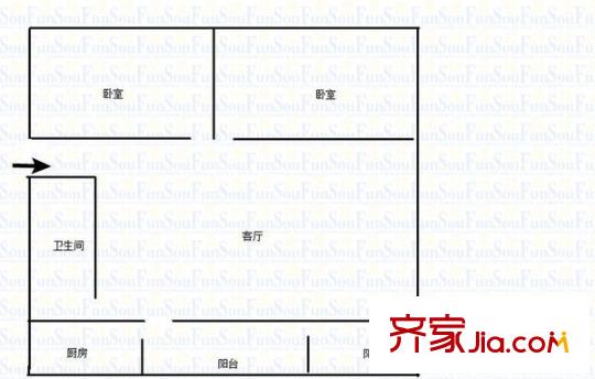 金星園丁小區(qū) 2室 戶型圖