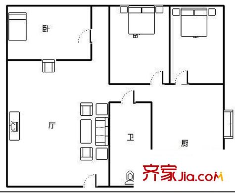 金星園丁小區(qū)戶型圖金星園丁一期 3室 戶型圖 3室1廳1衛(wèi)1廚