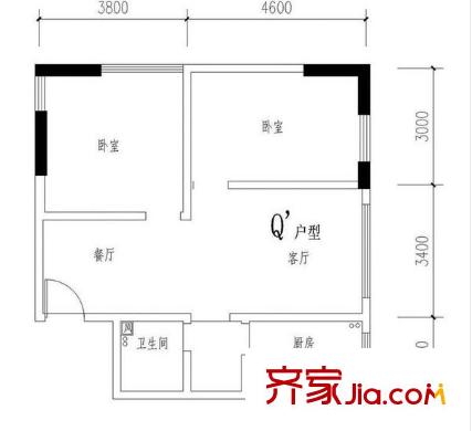 彩云間花園 2室 戶型圖