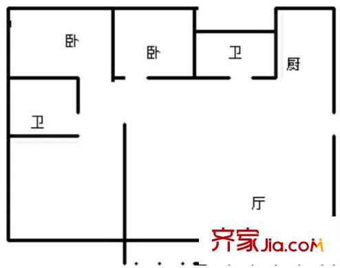 航空小區(qū) 2室 戶型圖
