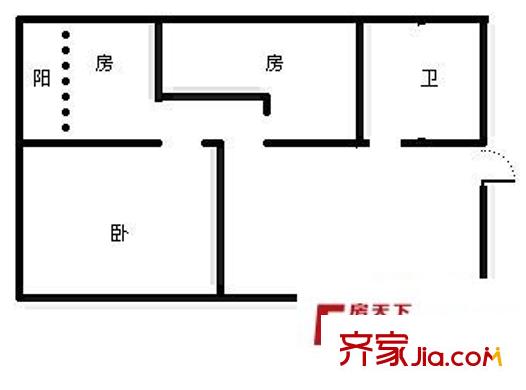 航空小區(qū) 2室 戶型圖