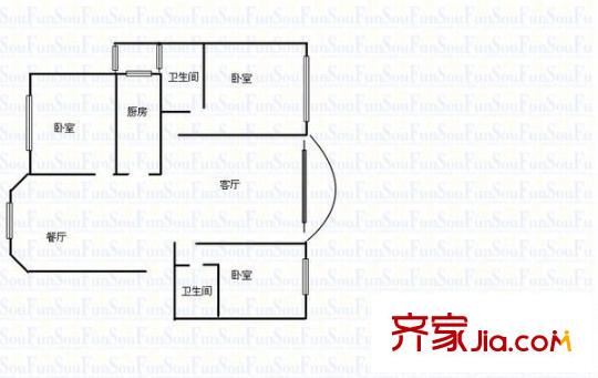 世紀(jì)城元春苑戶型圖元春苑 3室 戶型圖 3室2廳2衛(wèi)1廚