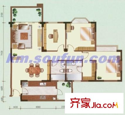 春怡雅苑戶(hù)型圖C10戶(hù)型 3室2廳2衛(wèi)1廚