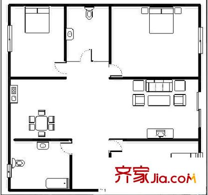 金安小區(qū) 3室 戶型圖