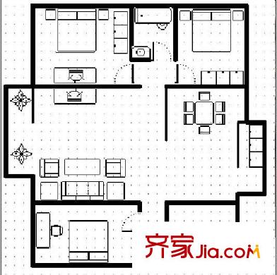 金安小區(qū) 3室 戶型圖