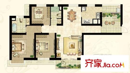 虹橋花園 3室 戶型圖