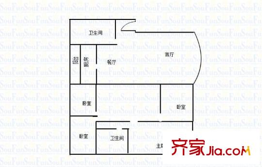 虹橋花園 4室 戶型圖