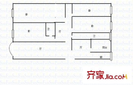 東方玫瑰園 4室 戶型圖