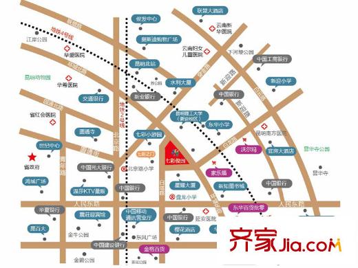 七彩俊園區(qū)位圖