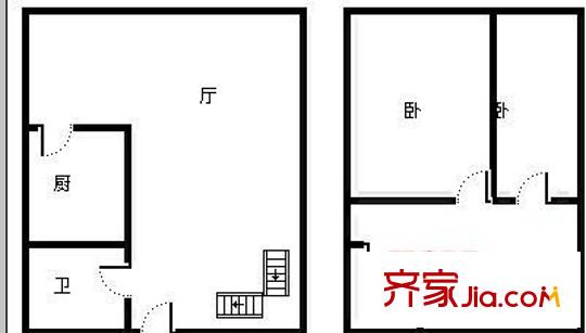 尚都國際 2室 戶型圖