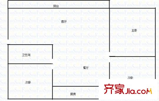 金星園丁小區(qū) 3室 戶型圖