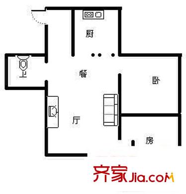 航空小區(qū) 3室 戶型圖