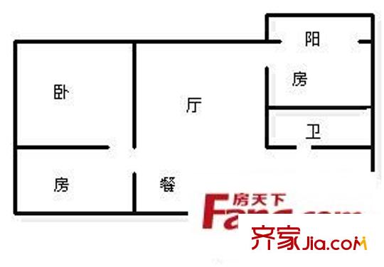 航空小區(qū) 2室 戶型圖