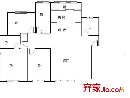 虹橋花園 4室 戶型圖
