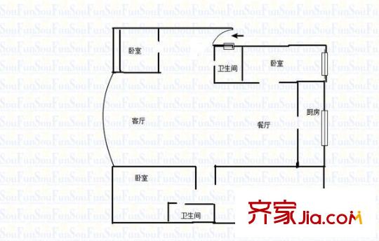 虹橋花園 4室 戶型圖