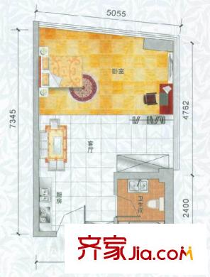 香樟俊園戶型圖香樟五棟W戶型 1室1廳1衛(wèi)1廚