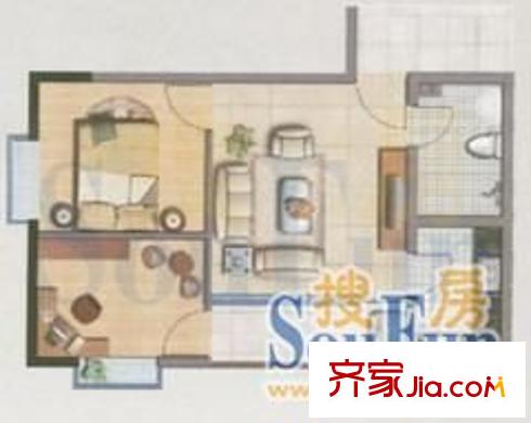 楓藍(lán)國際 1室 戶型圖