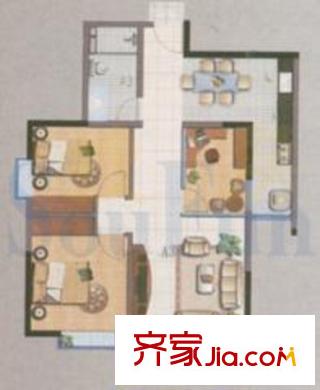 楓藍(lán)國際戶型圖A3戶型 3室2廳1衛(wèi)1廚