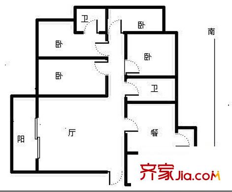 東方玫瑰園 4室 戶型圖