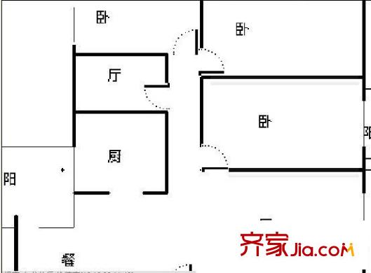 東方玫瑰園 3室 戶型圖