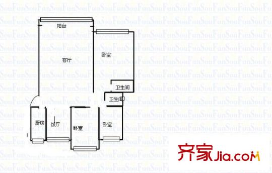 金沙小區(qū) 3室 戶型圖