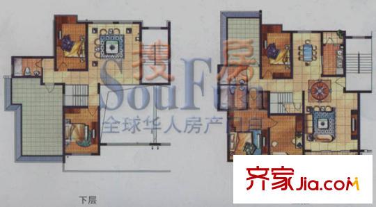 金林碧水戶型圖H戶型 5室3廳3衛(wèi)1廚