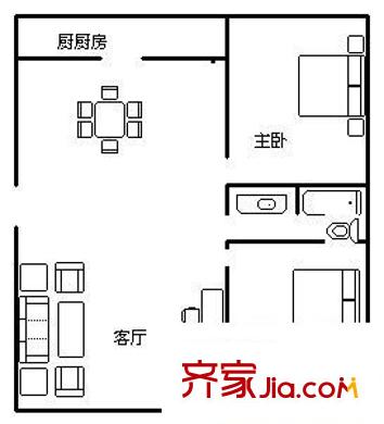 金福園 2室 戶型圖