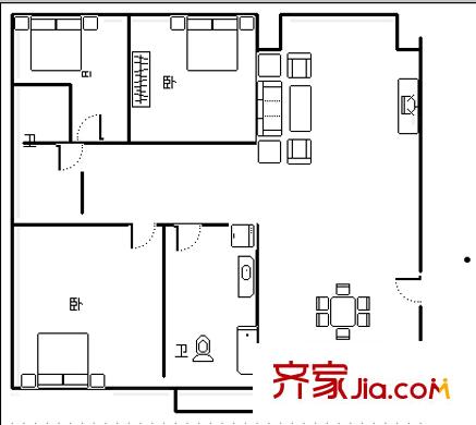 仿江南水鄉(xiāng) 3室 戶型圖