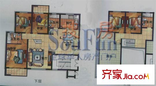 金林碧水戶型圖F戶型五 5室2廳3衛(wèi)1廚