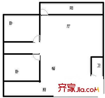 楓藍(lán)國際 2室 戶型圖