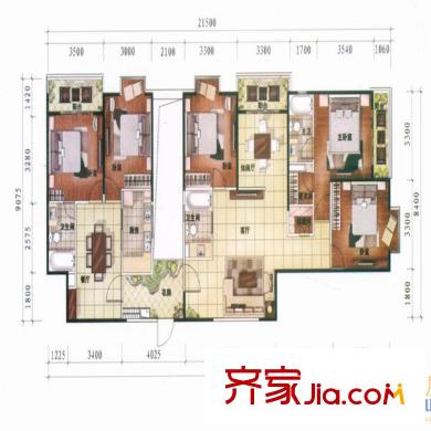 南城坊戶型圖5室 5室4廳3衛(wèi)1廚
