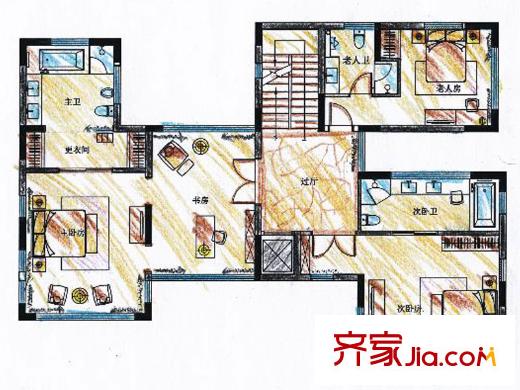 大理公館K戶型三層戶型 3室2廳1衛(wèi)1廚