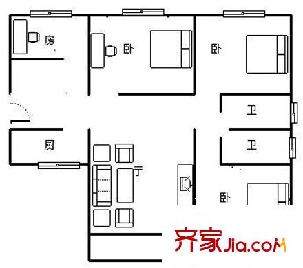 新亞洲體育城星匯園 3室 戶型圖
