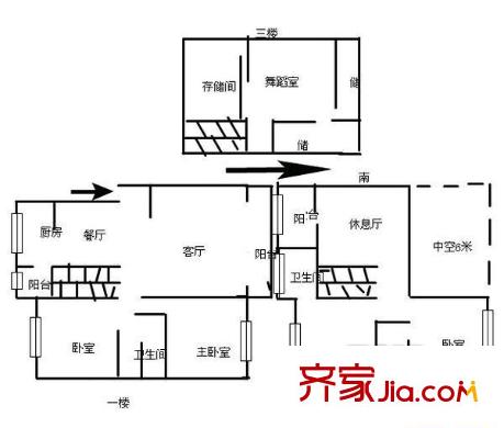 江東四季園戶型圖戶型圖 6室 6室2廳1衛(wèi)1廚