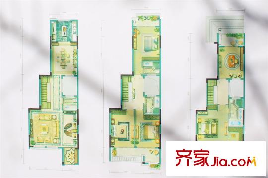中航?云璽大宅166平方米玲瓏墅戶型圖 5室2廳3衛(wèi)1廚