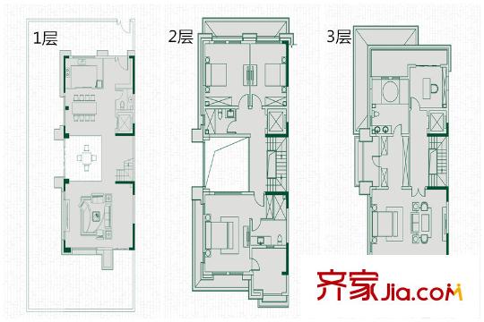 中航?云璽大宅云廷戶型圖 4室2廳3衛(wèi)1廚