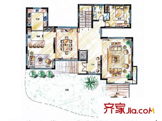 大理公館K戶型二層戶型 3室2廳1衛(wèi)1廚