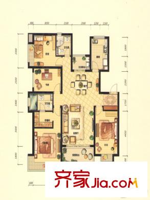招商海公館G3A戶型圖 4室2廳2衛(wèi)