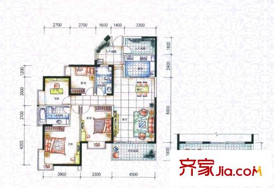 金色俊園戶型圖E-03-C、E-03-CA、F-03-C、F-03-CA、H-03-C 3室2廳2衛(wèi)1廚