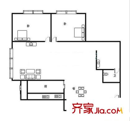 金色俊園 2室 戶型圖