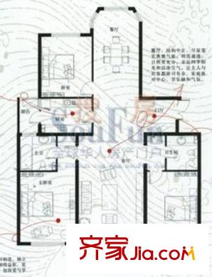 世紀(jì)城戶型圖元春苑1#2#A-H 3室2廳2衛(wèi)1廚