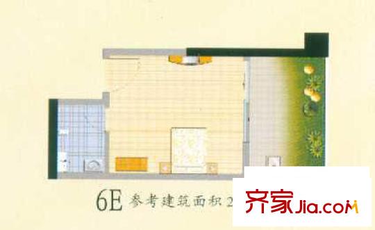 天驕北麓6E戶型 1室1廳1衛(wèi)1廚