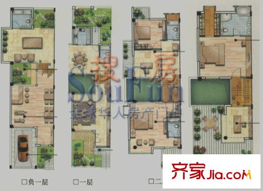都市楓林別墅戶型圖聯(lián)排別墅 5室2廳4衛(wèi)1廚