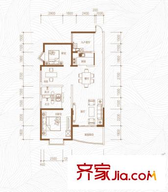 新亞洲體育城星宇園B2戶型 3室1廳2衛(wèi)1廚