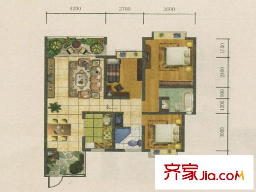 春城慧谷C2戶型 3室2廳2衛(wèi)1廚