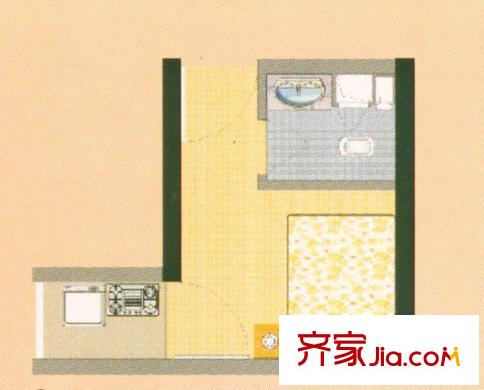 天驕北麓2H戶型 1室1衛(wèi)1廚