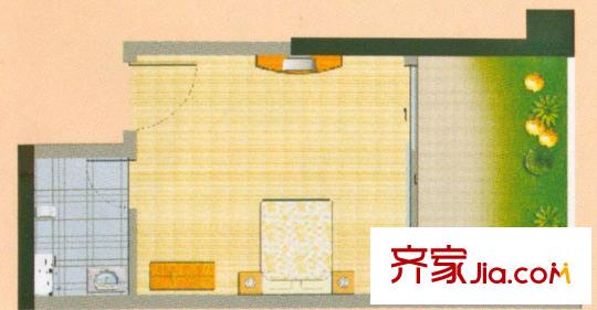 天驕北麓6E戶型 1室1衛(wèi)1廚